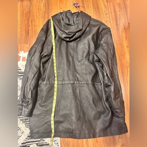 #51 WILSON LEATHER BLACK HEAVY DUTY HOODED PADDED LEATHER JACKET MEN SIZE XL - Picture 9 of 9